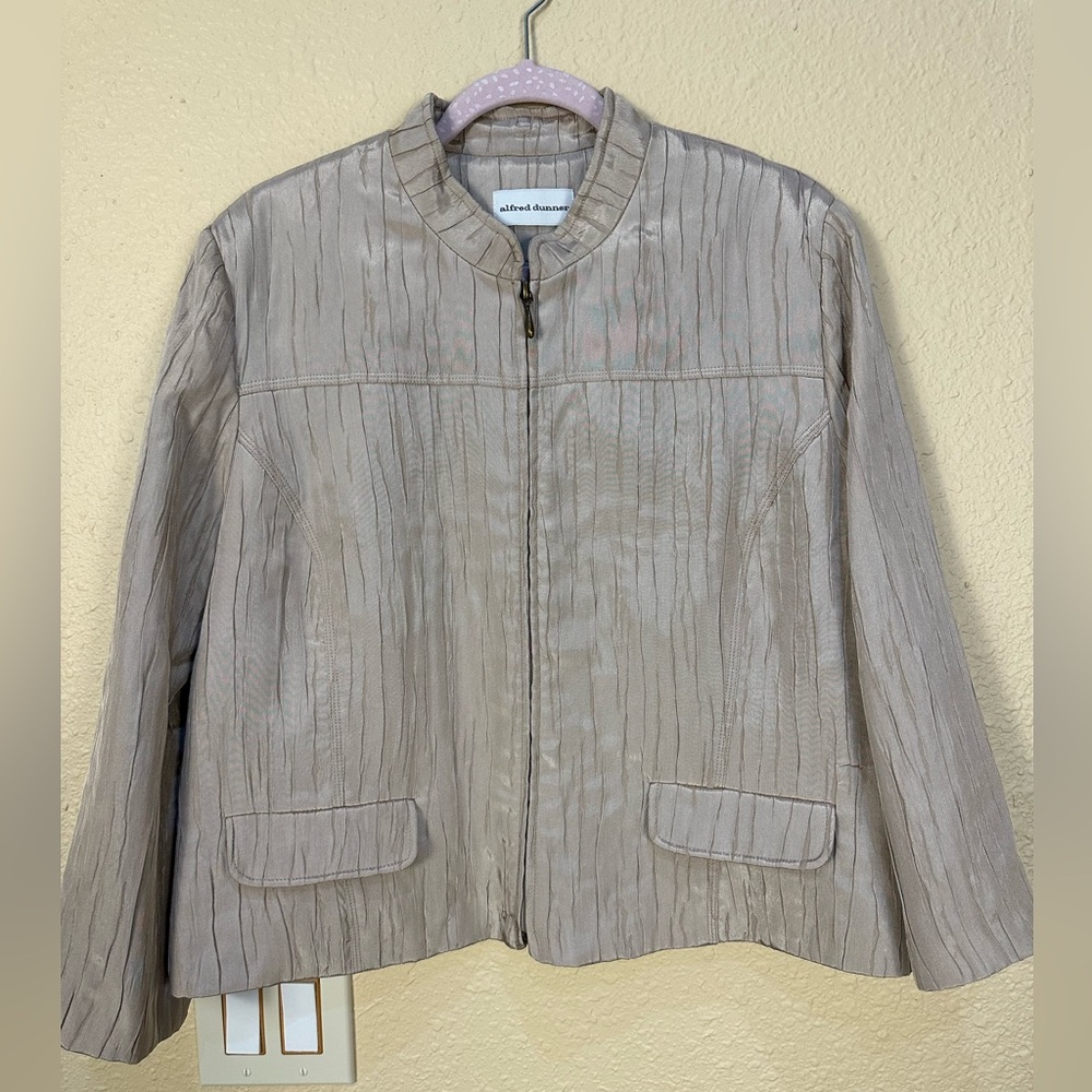 Alfred Dunner Champagne Full Zip Jacket SZ 14